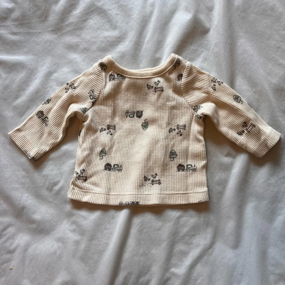 Tractor / Farm Waffle Newborn Top